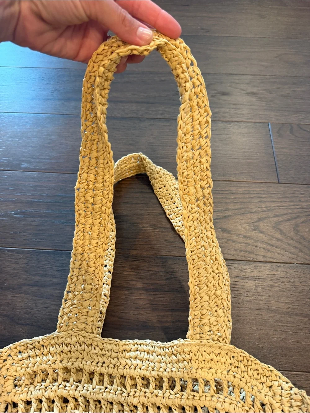 Loft Woven Crochet Beach Tote Bag in Natural